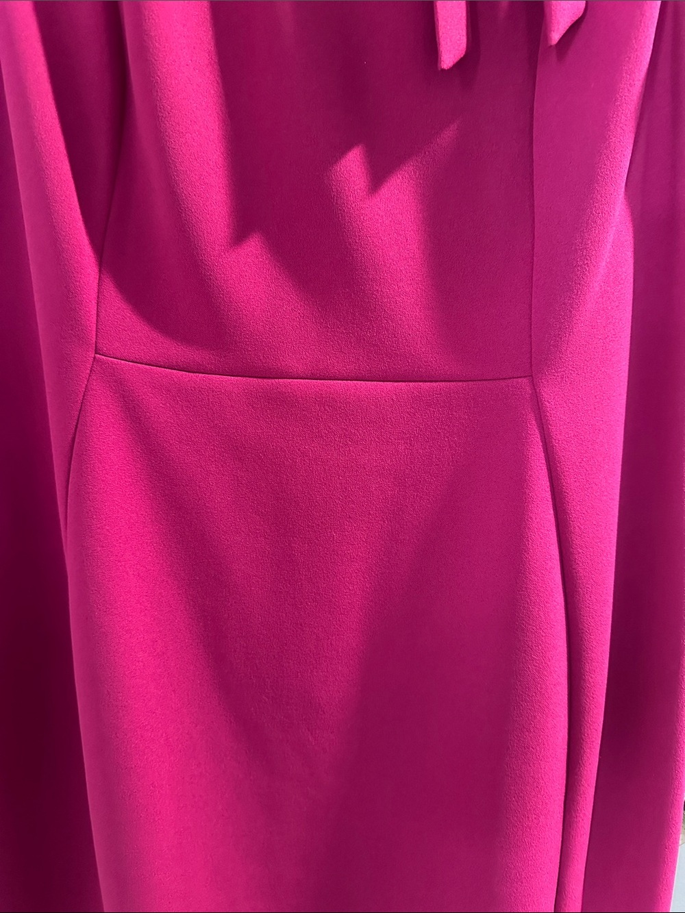 Calvin Klein Magenta Bow-Neck Sleeveless Midi Sheath Dress - Picture 4 of 6